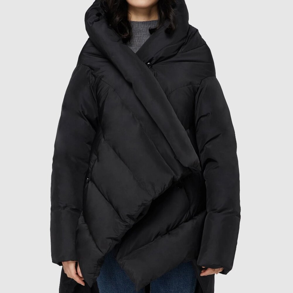 NEW Down-Filled Stylish Winter Coat, Black